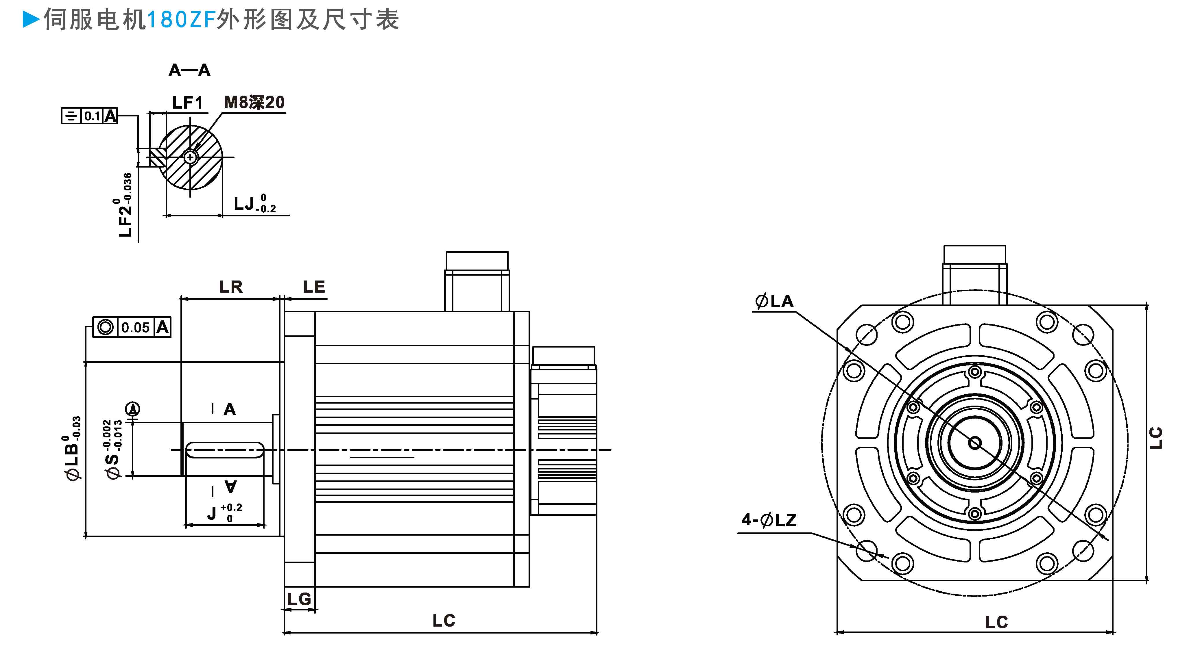 ZF180 380V系列通用型伺服电机外形图及尺寸表.jpg